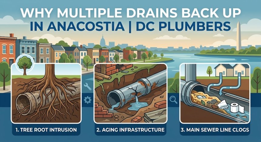 Why Multiple Drains Back Up in Anacostia | DC Plumbers
